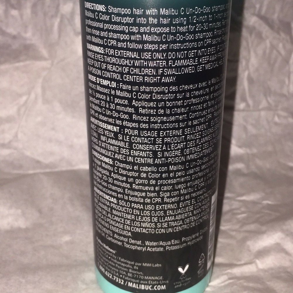 Malibu Color Disruptor Corrective Prep 9 oz Bottle Use Before After CPR DDLXL - Picture 5 of 6